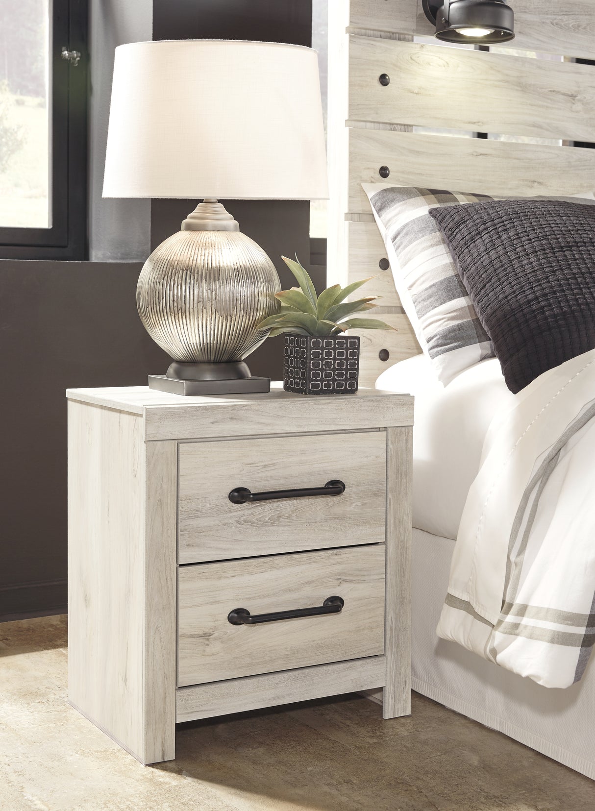 Cambeck King Panel Storage Bed. Dresser and Nightstand