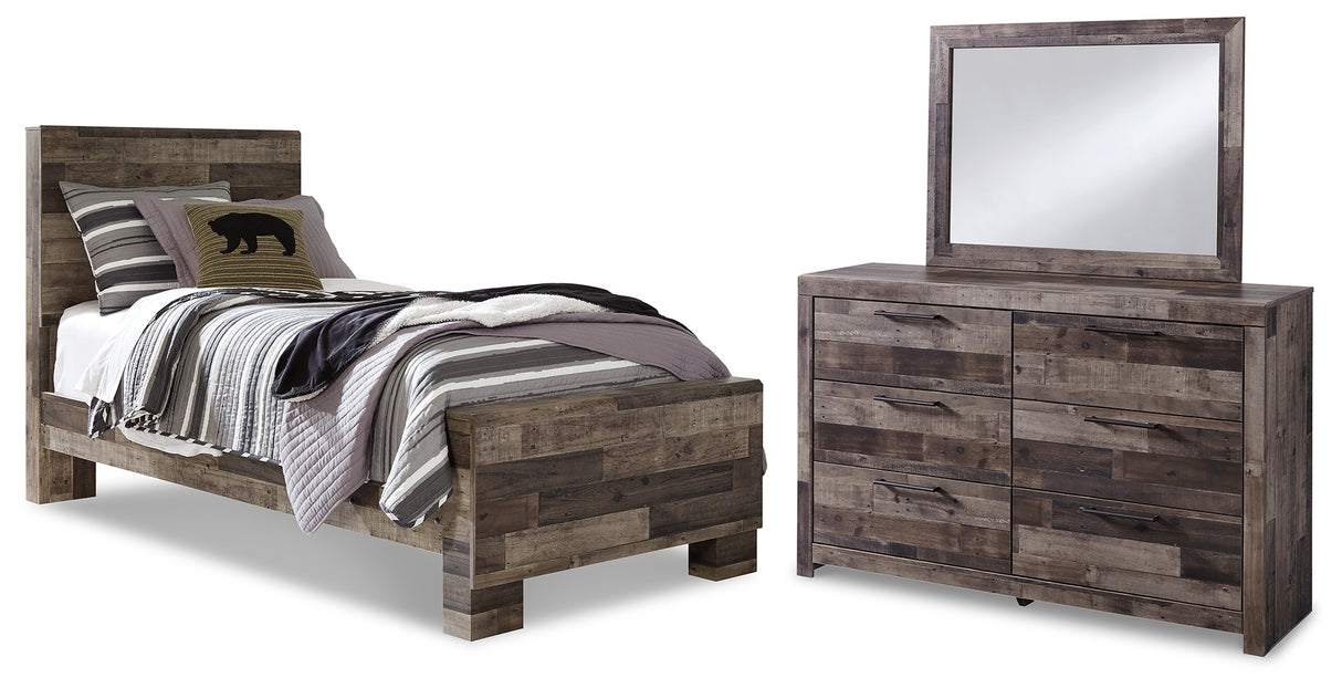 Furniture City Houma - Ashley Furniture - Derekson Twin Panel Bed, Dresser and Mirror - Twin Panel Bed, Dresser and Mirror - B200B3