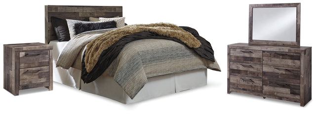 Furniture City Houma - Ashley Furniture - Derekson Queen Panel Headboard, Dresser, Mirror and Nightstand - Queen Panel Headboard, Dresser, Mirror and Nightstand - B200B45
