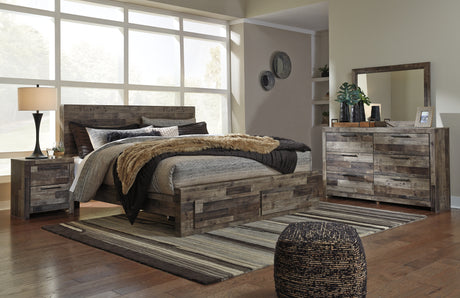 Furniture City Houma - Ashley Furniture - Derekson King Panel Storage Bed, Dresser, Mirror, Chest and 2 Nightstands - King Panel Storage Bed, Dresser, Mirror, Chest and 2 Nightstands - B200B51