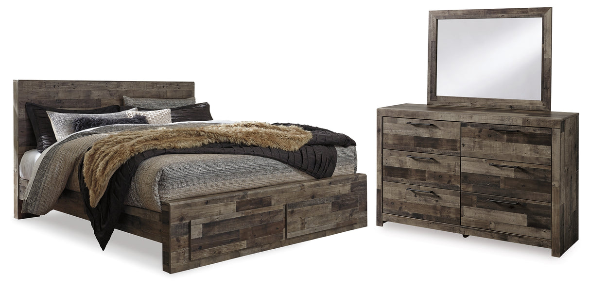 Furniture City Houma - Ashley Furniture - Derekson King Panel Storage Bed, Dresser and Mirror - King Panel Storage Bed, Dresser and Mirror - B200B52