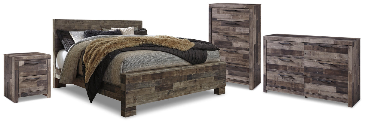 Furniture City Houma - Ashley Furniture - Derekson Queen Panel Storage Bed, Dresser, Chest and Nightstand - Queen Panel Storage Bed, Dresser, Chest and Nightstand / Multi Gray - B200B84