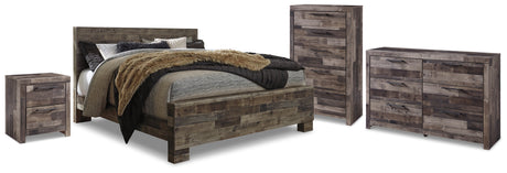 Furniture City Houma - Ashley Furniture - Derekson Queen Panel Storage Bed, Dresser, Chest and Nightstand - Queen Panel Storage Bed, Dresser, Chest and Nightstand / Multi Gray - B200B84