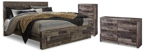 Furniture City Houma - Ashley Furniture - Derekson King Storage Bed, Dresser and Chest - King Storage Bed, Dresser and Chest - B200B76
