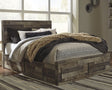 Furniture City Houma - Ashley Furniture - Derekson Queen Panel Bed with 4 Storage Drawers - Queen Panel Bed with 4 Storage Drawers / Multi Gray - B200B18