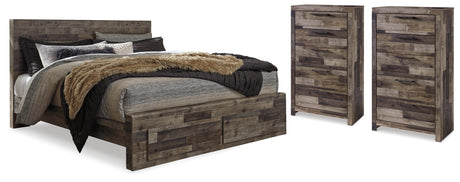 Furniture City Houma - Ashley Furniture - Derekson Queen Storage Bed and 2 Chests - Queen Storage Bed and 2 Chests - B200B67