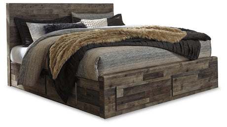 Derekson King Panel Bed with 6 Storage Drawers