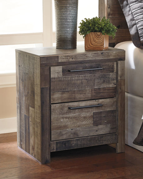 Furniture City Houma - Ashley Furniture - Derekson Nightstand - Two Drawer Night Stand / Multi Gray - B200-92