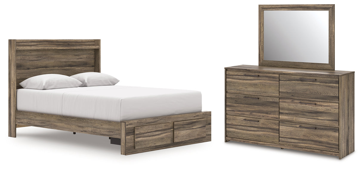 Elbrim Queen Panel Storage Bed, Dresser and Mirror
