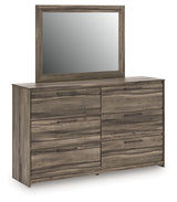 Elbrim Queen Panel Storage Bed, Dresser, Mirror and Nightstand