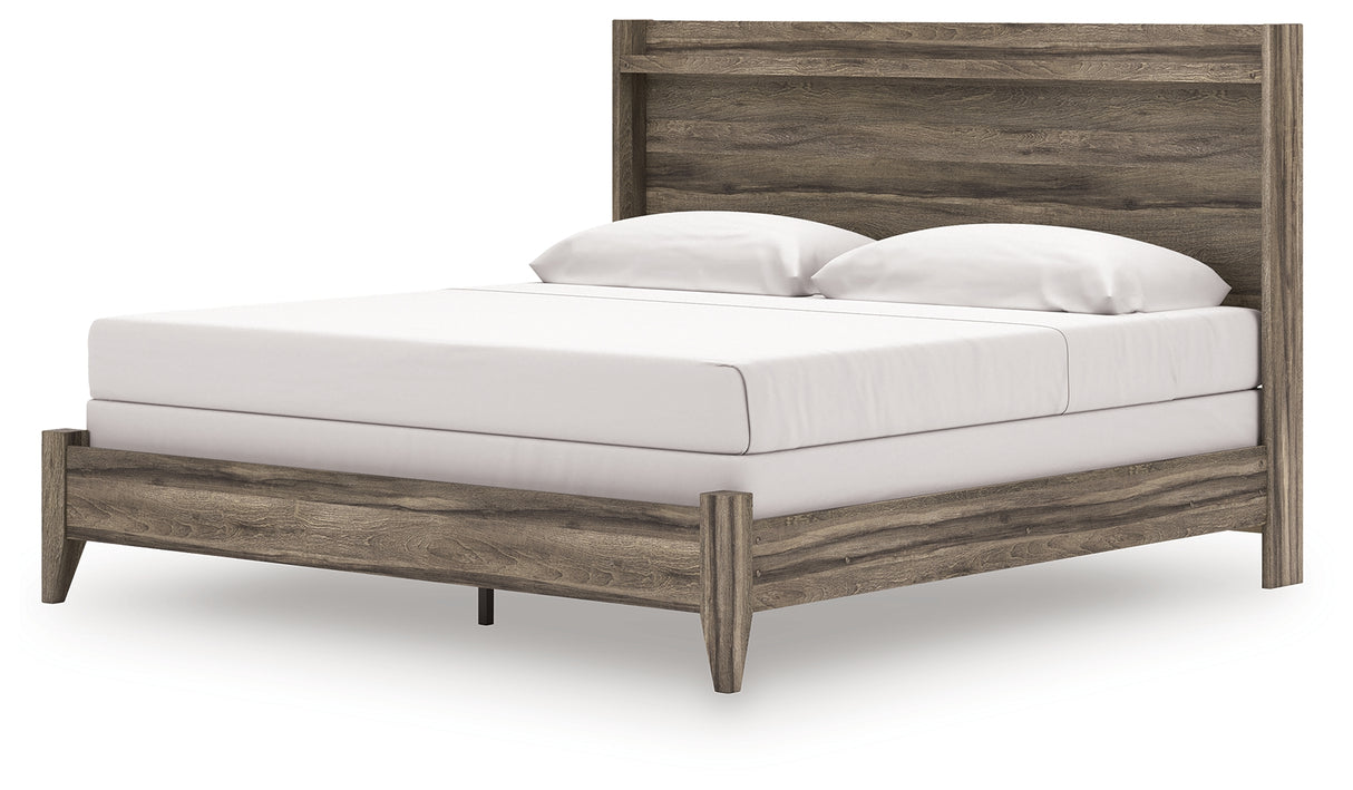 Elbrim King Panel Bed, Dresser, Mirror and Nightstand