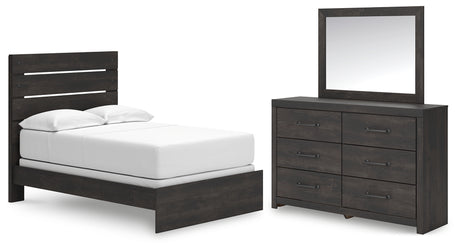 Hollivern Full Panel Bed, Dresser and Mirror