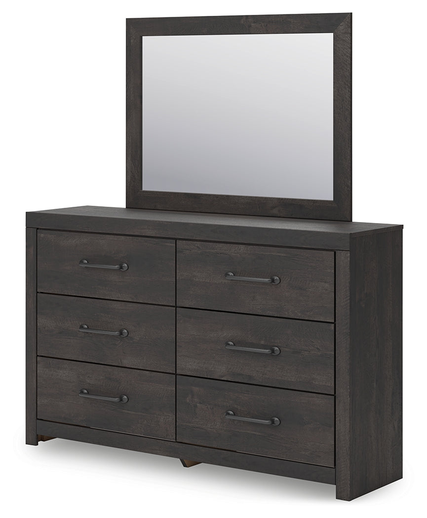 Hollivern Twin Panel Bed, Dresser and Mirror