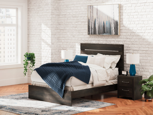 Furniture City Houma - Ashley Furniture - Hollivern Queen Panel Bed - Queen Panel Bed / Dark Gray - PCB2108B2