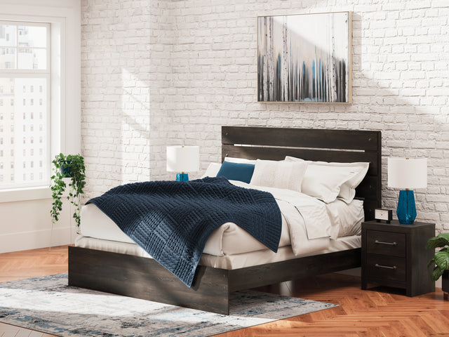 Furniture City Houma - Ashley Furniture - Hollivern King Panel Bed - King Panel Bed / Dark Gray - PCB2108B8