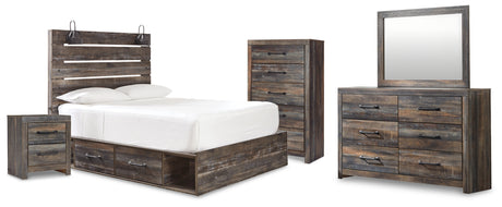 Furniture City Houma - Ashley Furniture - Drystan Queen Panel Storage Bed, Dresser, Mirror, Chest and Nightstand - Queen Panel Storage Bed, Dresser, Mirror, Chest and Nightstand / Multi - B211B109