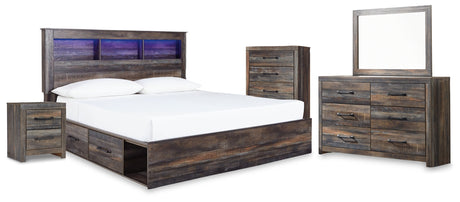 Furniture City Houma - Ashley Furniture - Drystan King Storage Bed, Dresser, Mirror, Chest and Nightstand - King Storage Bed, Dresser, Mirror, Chest and Nightstand - B211B110