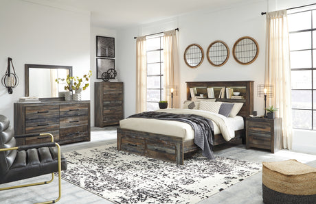 Furniture City Houma - Ashley Furniture - Drystan Queen Bookcase Storage Bed, Dresser, Mirror, Chest and 2 Nightstands - Queen Bookcase Storage Bed, Dresser, Mirror, Chest and 2 Nightstands - B211B79