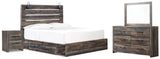 Furniture City Houma - Ashley Furniture - Drystan King Panel Bed with Under Bed Storage, Dresser, Mirror and Nightstand - King Panel Bed with Under Bed Storage, Dresser, Mirror and Nightstand - B211B62