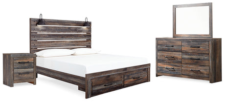 Furniture City Houma - Ashley Furniture - Drystan King Panel Storage Bed, Dresser, Mirror and Nightstand - King Panel Storage Bed, Dresser, Mirror and Nightstand - B211B67