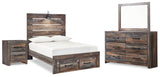 Furniture City Houma - Ashley Furniture - Drystan Full Panel Storage Bed, Dresser, Mirror and Nightstand - Full Panel Storage Bed, Dresser, Mirror and Nightstand - B211B72