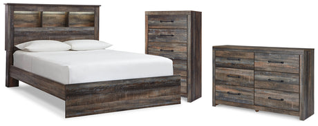 Furniture City Houma - Ashley Furniture - Drystan Queen Bookcase Bed, Dresser and Chest - Queen Bookcase Bed, Dresser and Chest - B211B105
