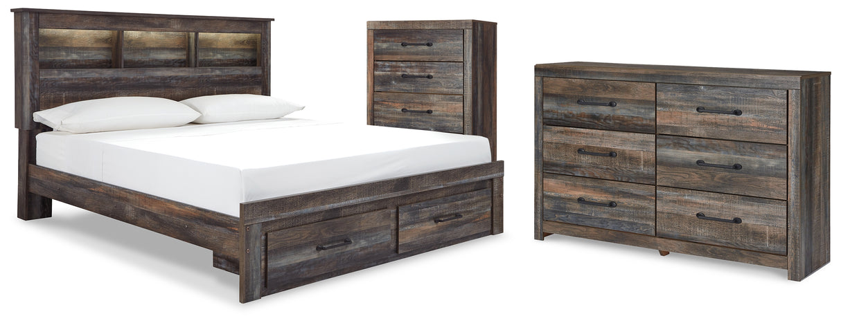 Drystan King Bookcase Storage Bed, Dresser and Chest