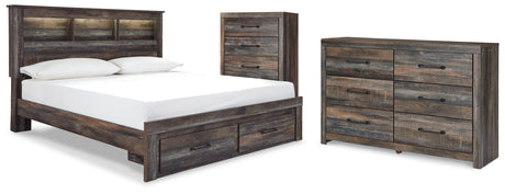 Drystan King Bookcase Storage Bed, Dresser and Chest