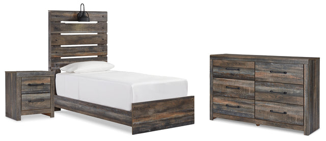 Furniture City Houma - Ashley Furniture - Drystan Twin Panel Bed, Dresser and Nightstand - Twin Panel Bed, Dresser and Nightstand - B211B86