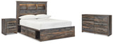 Furniture City Houma - Ashley Furniture - Drystan Full Bookcase Storage Bed, Dresser and Nightstand - Full Bookcase Storage Bed, Dresser and Nightstand - B211B82