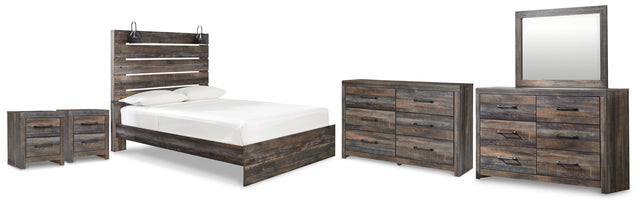 Furniture City Houma - Ashley Furniture - Drystan Queen Panel Bed, 2 Dressers, Mirror and 2 Nightstands - Queen Panel Bed, 2 Dressers, Mirror and 2 Nightstands - B211B118