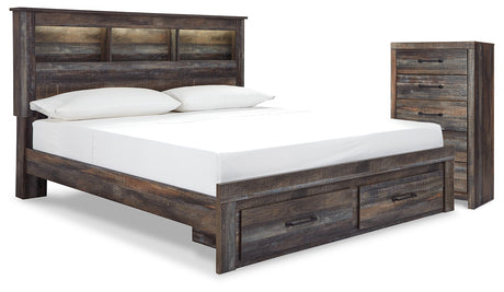 Furniture City Houma - Ashley Furniture - Drystan King Bookcase Storage Bed and Chest - King Bookcase Storage Bed and Chest / Multi - B211B106