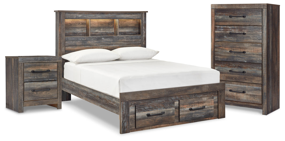 Furniture City Houma - Ashley Furniture - Drystan Full Bookcase Storage Bed, Chest and Nightstand - Full Bookcase Storage Bed, Chest and Nightstand - B211B114
