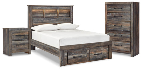 Furniture City Houma - Ashley Furniture - Drystan Full Bookcase Storage Bed, Chest and Nightstand - Full Bookcase Storage Bed, Chest and Nightstand - B211B114