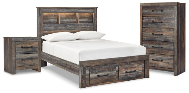 Furniture City Houma - Ashley Furniture - Drystan Full Bookcase Storage Bed, Chest and Nightstand - Full Bookcase Storage Bed, Chest and Nightstand - B211B114