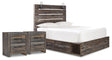 Furniture City Houma - Ashley Furniture - Drystan Queen Panel Storage Bed and 2 Nightstands - Queen Panel Storage Bed and 2 Nightstands - B211B89
