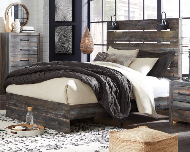 Furniture City Houma - Ashley Furniture - Drystan Bedroom - Queen Panel Bed with 2 Storage Drawers / Multi - B211B29