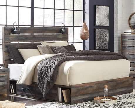 Furniture City Houma - Ashley Furniture - Drystan King Panel Bed with 2 Storage Drawers - King Panel Bed with 2 Storage Drawers / Multi - B211B15