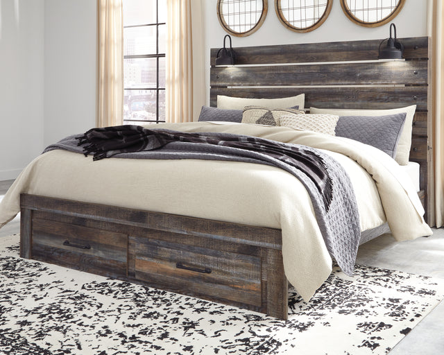 Furniture City Houma - Ashley Furniture - Drystan King Panel Bed with 2 Storage Drawers - King Panel Bed with 2 Storage Drawers - B211B55