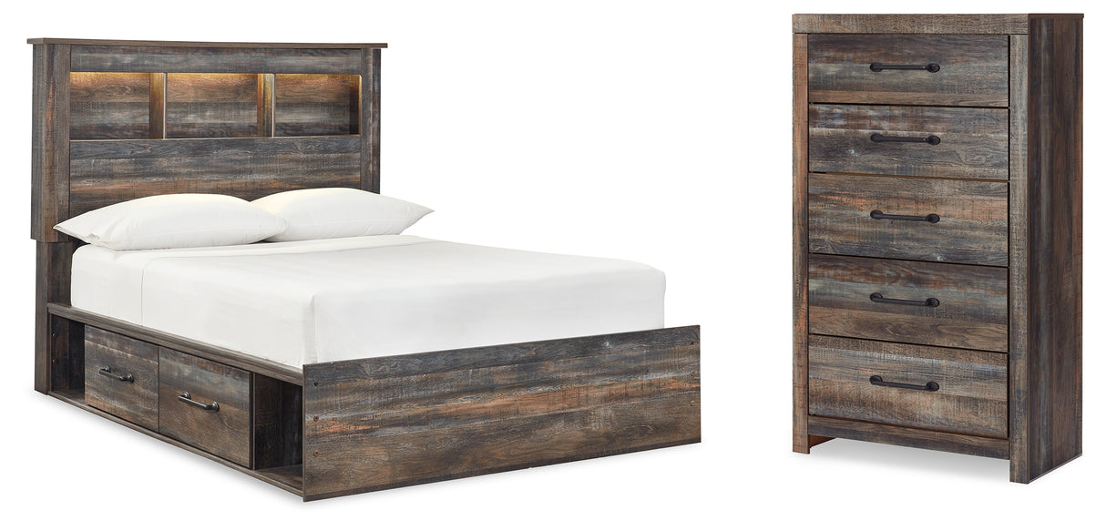 Furniture City Houma - Ashley Furniture - Drystan Full Bookcase Storage Bed and Chest - Full Bookcase Storage Bed and Chest - B211B88