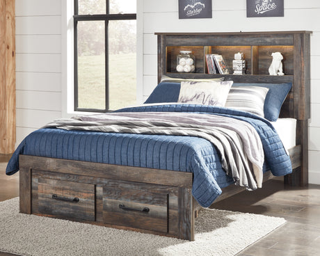 Furniture City Houma - Ashley Furniture - Drystan Full Bookcase Bed with 2 Storage Drawers - Full Bookcase Bed with 2 Storage Drawers / Multi - B211B21
