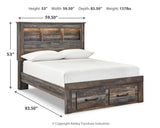 Drystan Full Bookcase Bed with 2 Storage Drawers