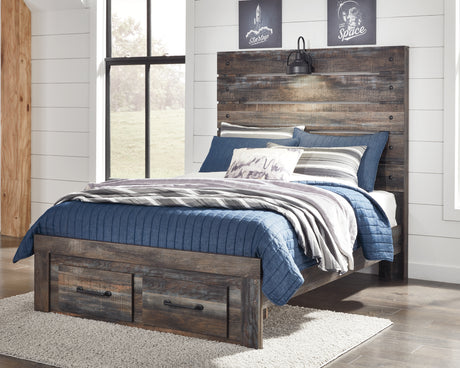 Furniture City Houma - Ashley Furniture - Drystan Full Panel Bed with 2 Storage Drawers - Full Panel Bed with 2 Storage Drawers - B211B47