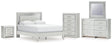 Furniture City Houma - Ashley Furniture - Zyniden Queen Panel Bed, Dresser, Mirror, Chest and Nightstand - Queen Panel Bed, Dresser, Mirror, Chest and Nightstand / Silver - B2114B13