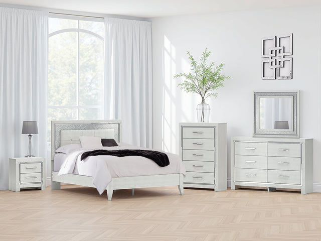 Furniture City Houma - Ashley Furniture - Zyniden Queen Upholstered Panel Bed - Queen Upholstered Panel Bed / Silver - B2114B2