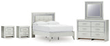 Furniture City Houma - Ashley Furniture - Zyniden Full Upholstered Panel Bed, Dresser, Mirror and 2 Nightstands - Full Upholstered Panel Bed, Dresser, Mirror and 2 Nightstands - B2114B24