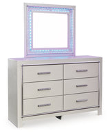 Zyniden Full Upholstered Panel Headboard, Dresser and Mirror