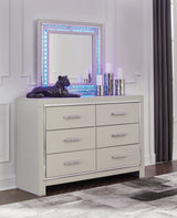 Zyniden Full Upholstered Panel Bed, Dresser, Mirror and 2 Nightstands