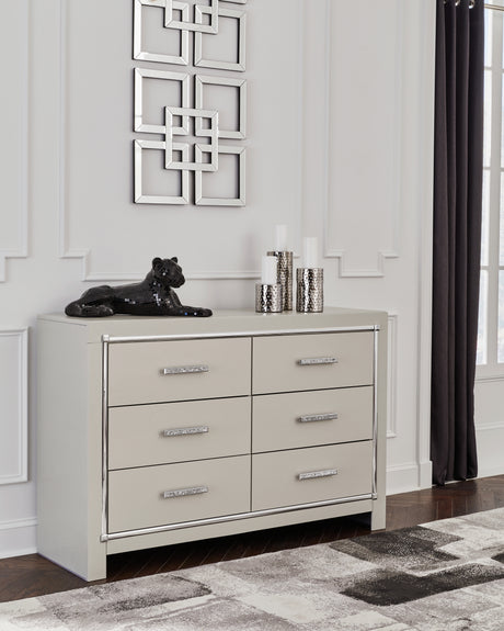 Furniture City Houma - Ashley Furniture - Zyniden Dresser - Six Drawer Dresser / Silver - B2114-31