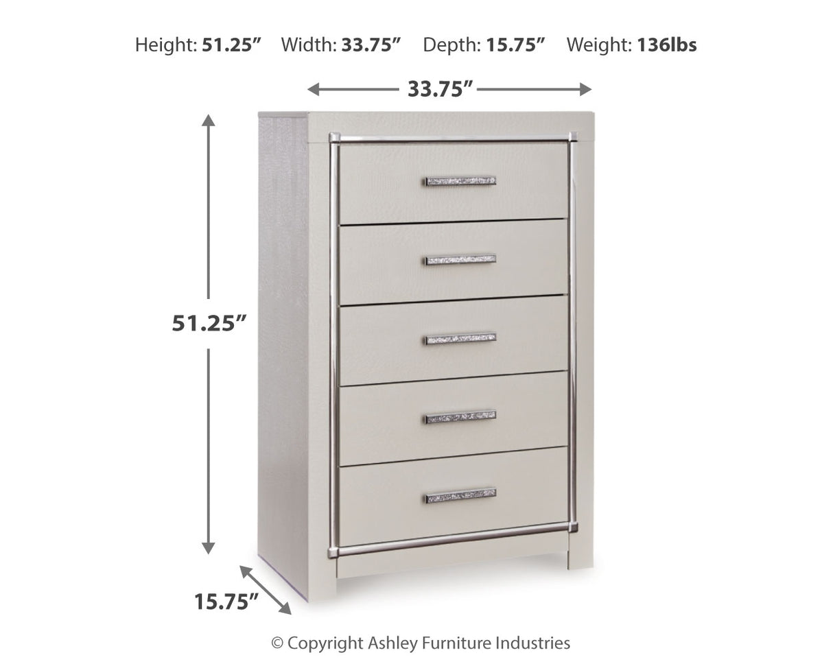 Zyniden Full Panel Bed, 2 Chests and Nightstand